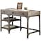 Homeroots 47" Natural and Gray Writing Desk With Three Drawers 286083 - alternate 1