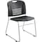 Safco Vy Sled Base Chair, Black Seat, Black Back, 22 1/2" W 19-1/2" L 32-1/2" H, No Arm, Plastic Seat 4292BL - alternate 1