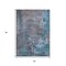 Homeroots 5' X 8' Teal Blue Taupe And Sky Blue Abstract Washable Indoor Outdoor Area Rug 618239 - alternate 3