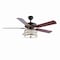 Jonathan Y Paolo 52" 3-Light Farmhouse Industrial Iron Scroll Drum Shade LED Ceiling Fan w/ Remote, Black/White JYL9612A - alternate 5