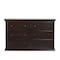 Homeroots 56" Espresso Solid and Manufactured Wood Six Drawer Double Dresser 530244 - alternate 1