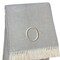 Homeroots 55" X 70" Gray White Herringbone Cotton Blend O Initial Throw Blanket with Tassels Embroidery 655538 - alternate 2