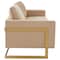 Leisuremod Lincoln Upholstered Velvet Sofa with Gold Frame, Beige LA83BG - alternate 2