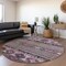 Homeroots 8' Purple Plum And Gray Round Tribal Washable Indoor Outdoor Area Rug 615424 - alternate 4