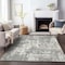 Homeroots 10' X 14' Gray And Ivory Abstract Washable Indoor Outdoor Area Rug 597973 - alternate 2
