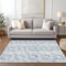 Homeroots 8' X 10' Sky Blue And Ivory Abstract Washable Indoor Outdoor Area Rug 614182 - alternate 3
