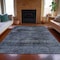 Homeroots 9' X 12' Charcoal And Gray Floral Washable Indoor Outdoor Area Rug 631021 - alternate 3