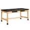 Diversified Spaces Wooden Leg Tables with Compartments, Oak, Wood Frame, 48 in W, Black C711LBBK30L - alternate 1