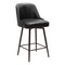Homeroots 26" Black And Bronze Faux Leather And Steel Counter Height Swivel Bar Chair 555747 - alternate 3