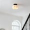 Jonathan Y Tessa 8" 1-Light Modern Contemporary Alabaster/Iron Hexagonal LED Semi Flush Mount, White Marbling/Bl JYL1204B - alternate 3
