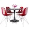 Leisuremod Bristol 5-Piece Modern Dining Set: Round MDF Table & 4 Eiffel Plastic Chairs with Chrome Legs, 5PK BTBL-35BL-CR19TR4 - alternate 1