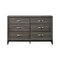 Homeroots 58" Gray Six Drawer Double Dresser 318746 - alternate 1