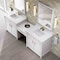 James Martin Vanities Bellshire 96" Dual Vanity Set w/24" Make-Up Counter, Bright White w/Sgl Hole 3 cm White Zeus Silesto 660-VMC96-BW-1WZ - alternate 2