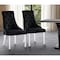 Homeroots Set of Two Tufted Black and Clear Upholstered Velvet Dining Side Chairs 543511 - alternate 1