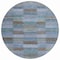 Homeroots 8' Blue Denim Blue And Brown Round Striped Washable Indoor Outdoor Area Rug 615478 - alternate 3