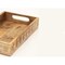 Homeroots Set of Three Natural Rectangular Solid Wood Floral Handmade Serving Tray With Handles 526350 - alternate 2