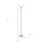 Homeroots 70" Nickel Metal Torchiere Floor Lamp With White Glass Dome Shade 526230 - alternate 2