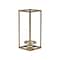 Homeroots 13" Gold And Clear Metal And Glass Tabletop Candle Holder 634813 - alternate 2