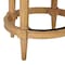 Homeroots 30" Beige and Natural Fabric and Solid Wood Bar Height Swivel Bar Chair 534316 - alternate 3
