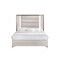 Homeroots Beige White And Chrome Wood Upholstered Lighted Queen Bed Frame 564757 - alternate 4