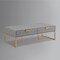 Homeroots 46" Gray And Gold Stainless Steel Coffee Table With Two Drawers 543872 - alternate 5