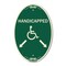 Signmission Handicapped Parking with Double Arrows, 12 Inch X 18 Inch Architectural Oval, Heavy Gauge Aluminum A-OV-G-1218-23915 - alternate 1