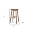 Homeroots 30" Natural Solid Wood Backless Bar Height Bar Chair 605932 - alternate 3