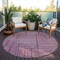 Homeroots 8' Eggplant And Ivory Round Geometric Washable Indoor Outdoor Area Rug 600812 - alternate 3