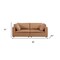 Homeroots 86in Chestnut and Brown Italian Leather Loveseat 720474 - alternate 2