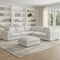 Homeroots 125" Gray Fabric Sofa With Ottoman With Brown Legs 641870 - alternate 3