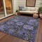 Homeroots 9' X 12' Purple And Black Damask Washable Indoor Outdoor Area Rug 609104 - alternate 4