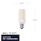 Bulbrite 60w Equivalent T6 Dimmable (E12) Candelabra Screw Base Warm Wht Lght Clear LED Lght Bulb, 2700K, 2PK 861602 - alternate 2