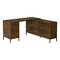 Homeroots 60" Brown and Black L Shape Computer Desk With Three Drawers 490009 - alternate 1