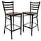 Flash Furniture Black Ladder Stool-Mah Seat, PK2 2-XU-DG697BLAD-BAR-MAHW-GG - alternate 1
