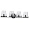 Nuvo Valentine, 4 Light Vanity, Black Finish, Hammered Glass 60/8254 - alternate 2