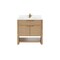 James Martin Vanities Solene 36 in. Single Vanity, Seaside Oak, w/ Single Hole 3 CM White Zeus Quartz Top & Backsplash D225-V36-SSO-1WZ - alternate 1