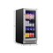 Homeroots 34in X 15in Silver and Black Stainless Steel Single Compartment Can Beverage Refrigerator 720636 - alternate 2