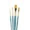 Princeton RealValue Brush Set, Gold Taklon Bristles, Short Handle Mixed Media Paintbrush, 4-Piece Set, 3PK PR9171 - alternate 2
