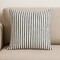 Homeroots 22" Cream And Black Striped Linen Throw Pillow Cover with Embroidery 608209 - alternate 1