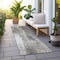 Homeroots 8' Taupe And Gray Abstract Washable Indoor Outdoor Runner Rug 563611 - alternate 2