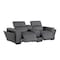 Homeroots 90in Dark Gray and Brown Italian Leather Power Reclining Loveseat With Storage 720557 - alternate 3