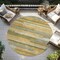 Homeroots 8' Gold Wheat And Ivory Round Striped Washable Indoor Outdoor Area Rug 613280 - alternate 3