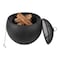 Pure Garden Outdoor Fire Pit 24 in Round Faux Concrete Firepit Wood Burning Fire Pit w/ Accessories 50-LG1476 - alternate 2