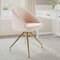 Martha Stewart Sora Upholstered Stationary Office Chair in Conch Shell/Polished Brass CH-222119-PK-GLD-MS - alternate 4