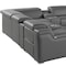 Homeroots Dark Gray Italian Leather Power Reclining U Shaped Twelve Piece Corner Sectional With Console 632556 - alternate 2