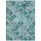 Homeroots 8' X 10' Teal Blue Aqua And Gray Abstract Washable Indoor Outdoor Area Rug 577694 - alternate 3