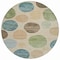 Homeroots 8' Khaki Fern Green And Teal Blue Round Geometric Washable Indoor Outdoor Area Rug 630581 - alternate 2