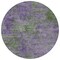 Homeroots 8' Purple And Green Round Abstract Washable Indoor Outdoor Area Rug 609390 - alternate 3