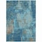 Homeroots 3' X 5' Teal Blue And Gray Abstract Washable Indoor Outdoor Area Rug 596890 - alternate 4