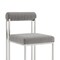 Armen Living Anastasia Dining Chair with Brushed Stainless Steel and Light Gray Fabric - Set of 2 LCANSIBSLGRY - alternate 2